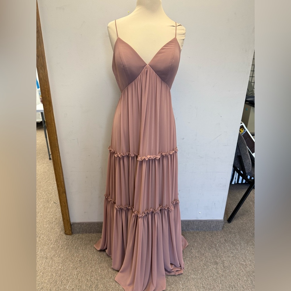Elegant Mauve/toffee Spaghetti Strap Maxi Dress